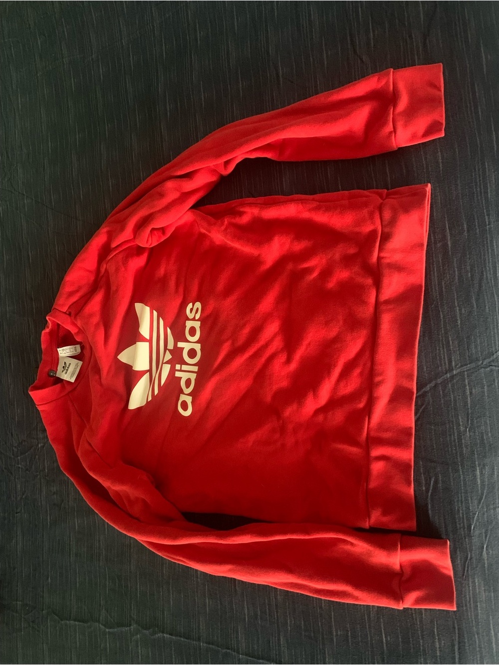 adidas Red Crewneck Sweatshirt with White Trefoil Logo